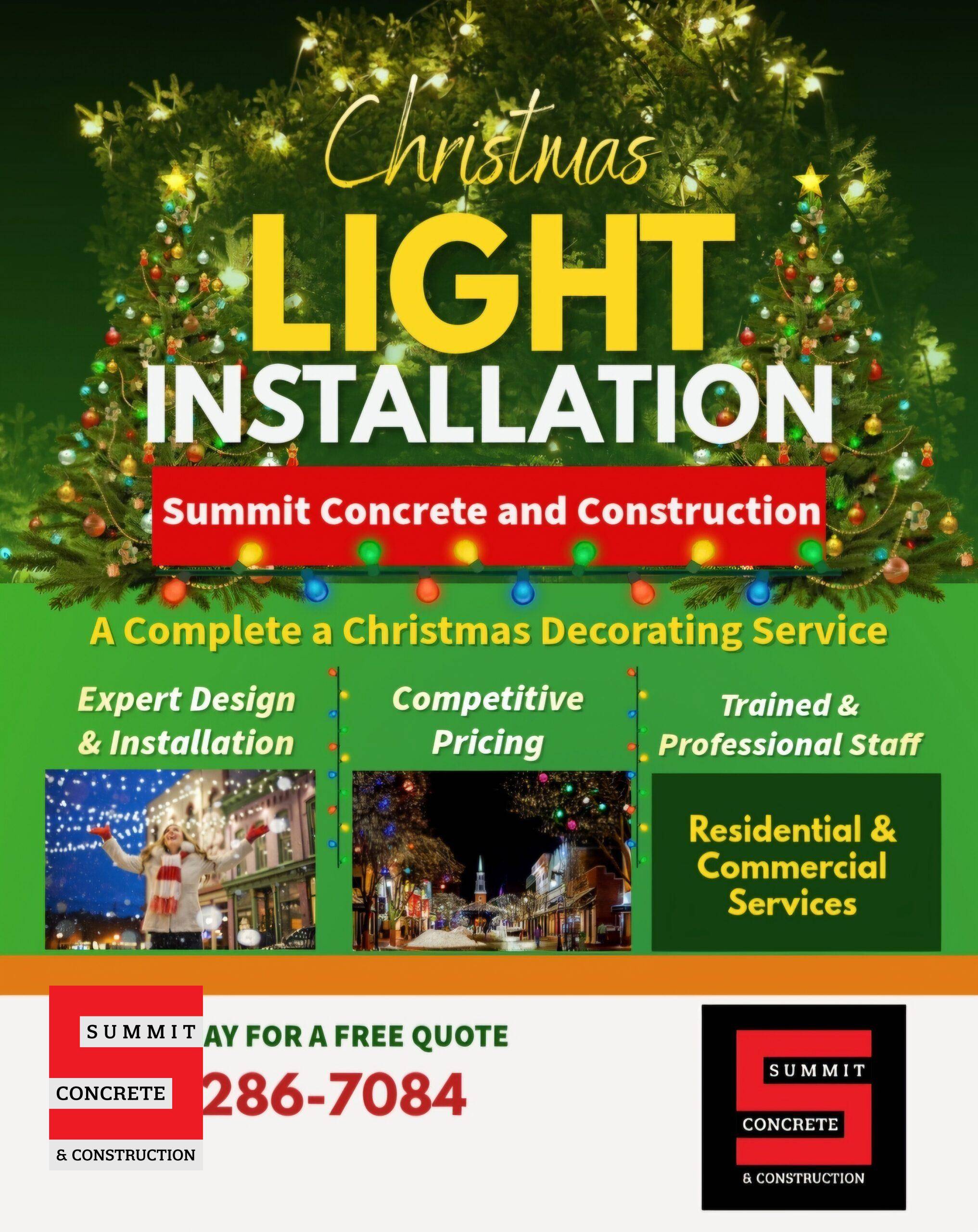 Exciting News! Summit Concrete & Construction Now Offering Christmas Light & Display Installation Services